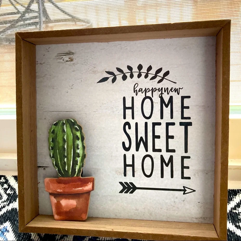 💋 Home accent Cactus 🌵 wall art picture frame Home sweet new home